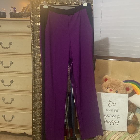 Purple tuxedo, black stripe pants, Vince Camuto size 4 PETIT - Picture 2 of 4
